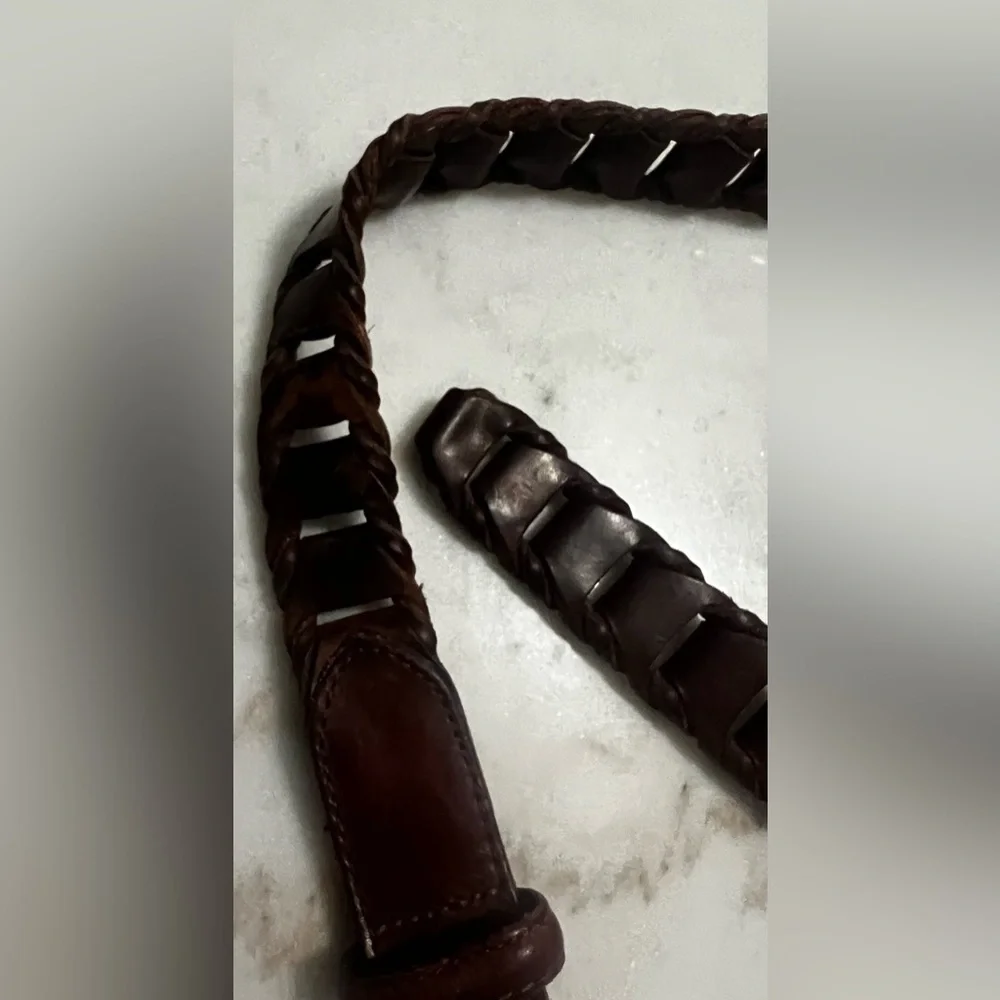 Billy Belts Brown Leather Woven Men’s Belt Size 36 Vintage